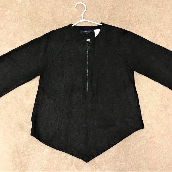 French Connection 100% Linen Black Tunic Size M - Picture 1 of 7